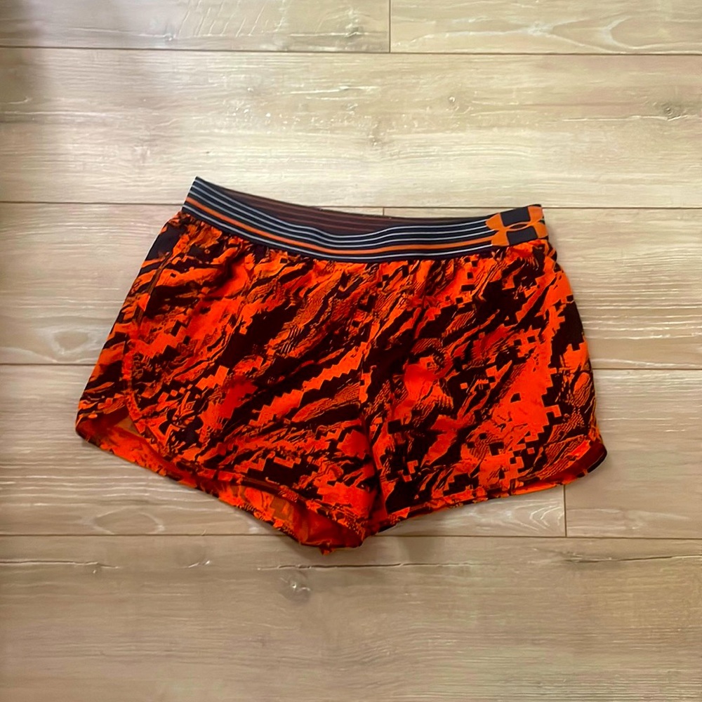 Under Armour Hot Orange & Black Tough Mudder Shorts